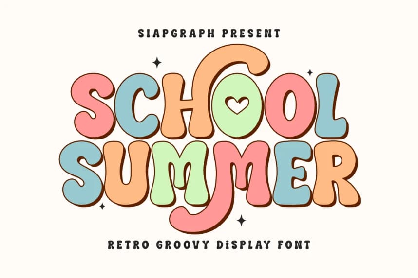School Summer Font – Görüntü creative asset