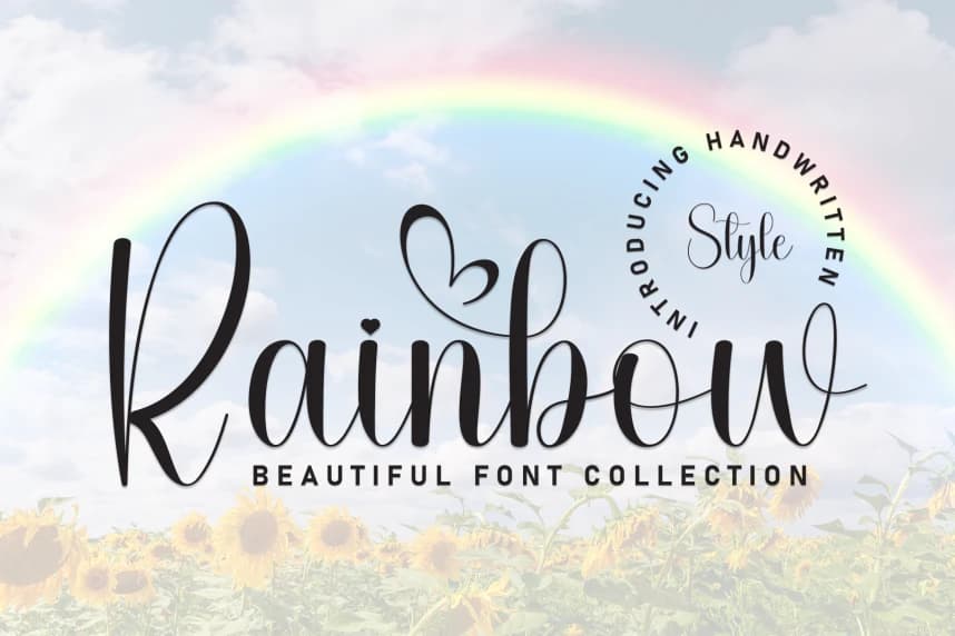 Rainbow – Natural Script Handwritten Font – Handwritten creative asset