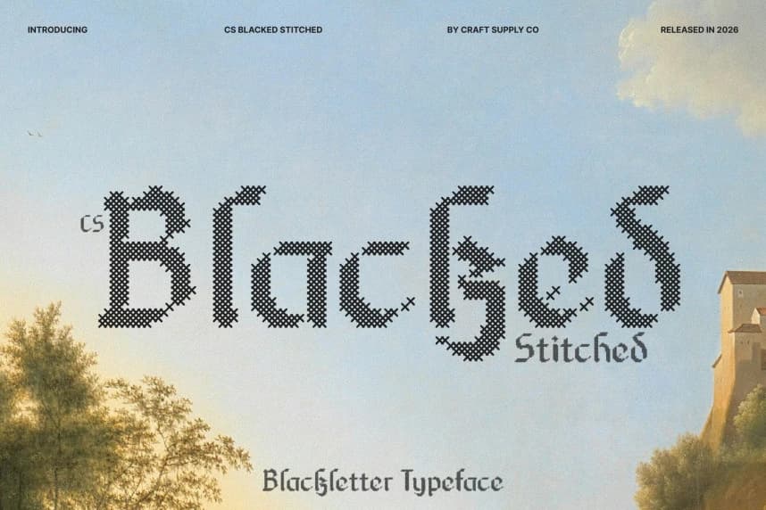 CS Blacked Stitched Font – Görüntü creative asset