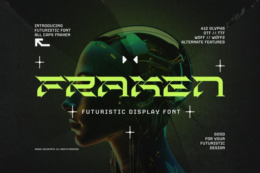 Fraken Futuristic Font – Görüntü creative asset
