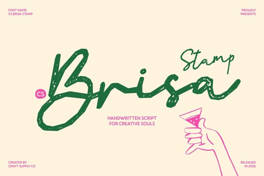 CS Brisa Stamp Font – Script creative asset