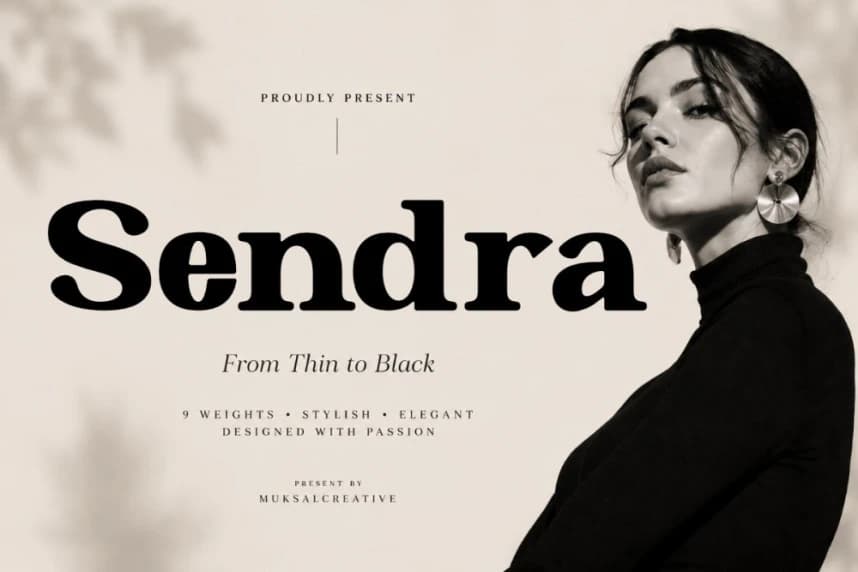 Sendra Font – Serif Yazı Tipi creative asset