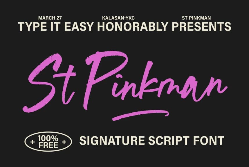 ST Pinkman Script Font – Handwritten creative asset