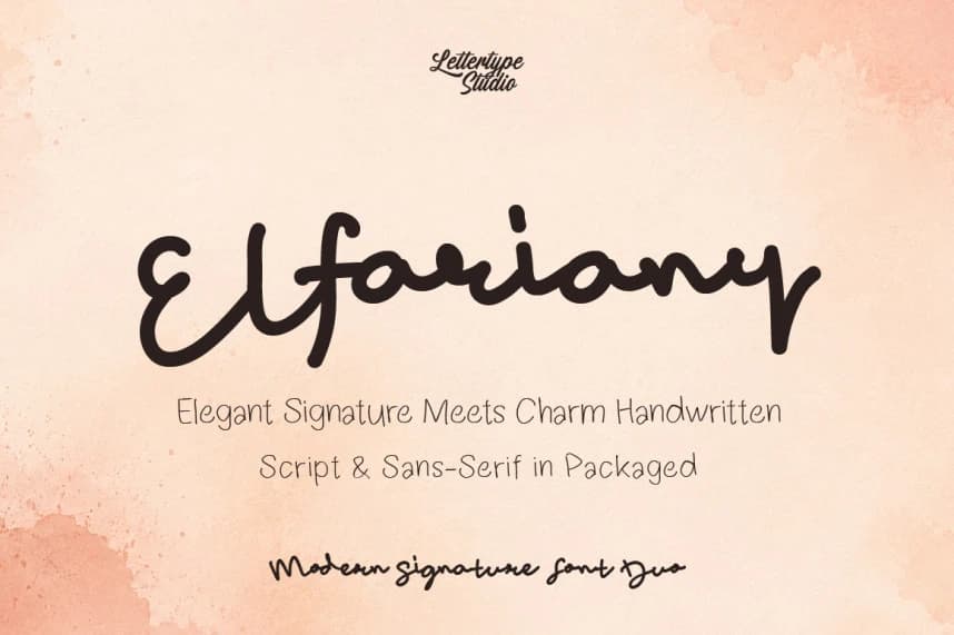 Elfariany Font Duo – Handwritten creative asset