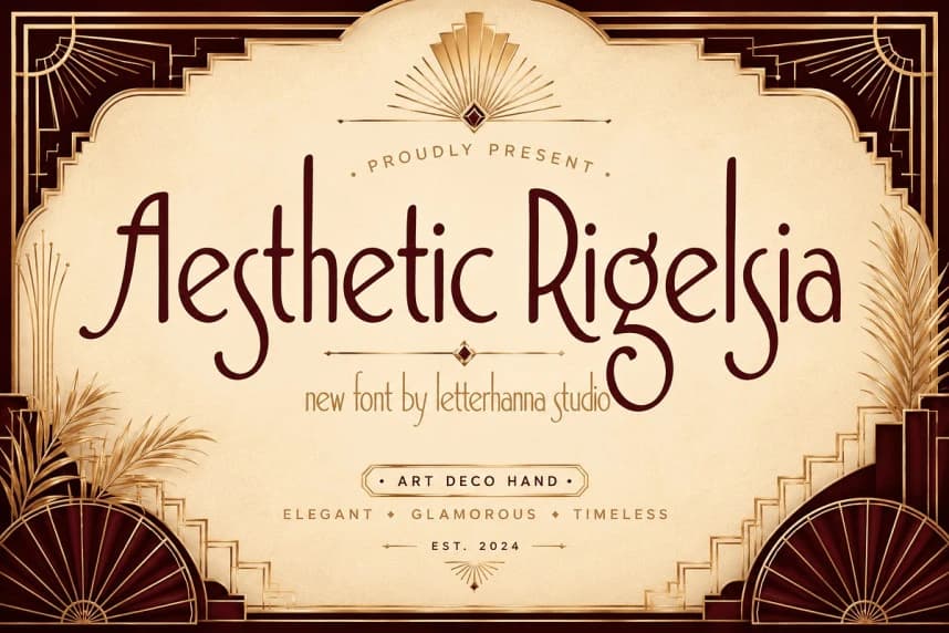 Aesthetic Rigelsia Font – Display creative asset