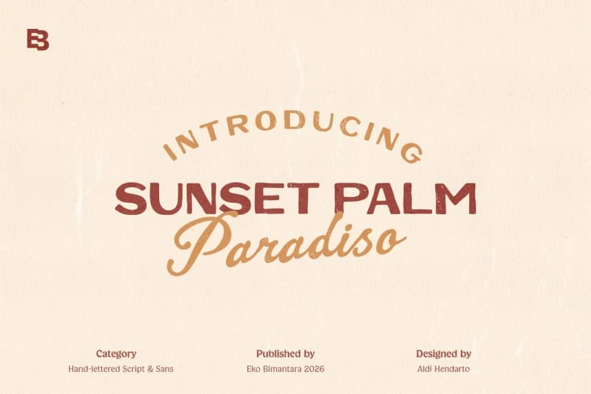Sunset Palm Font – Script creative asset