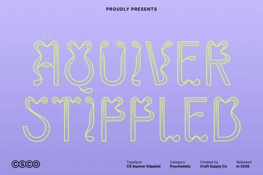 CS Aquiver Stippled Font