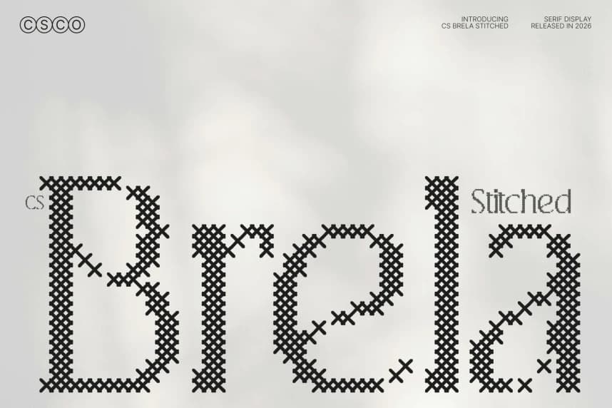 CS Brela Stitched Font – Serif creative asset
