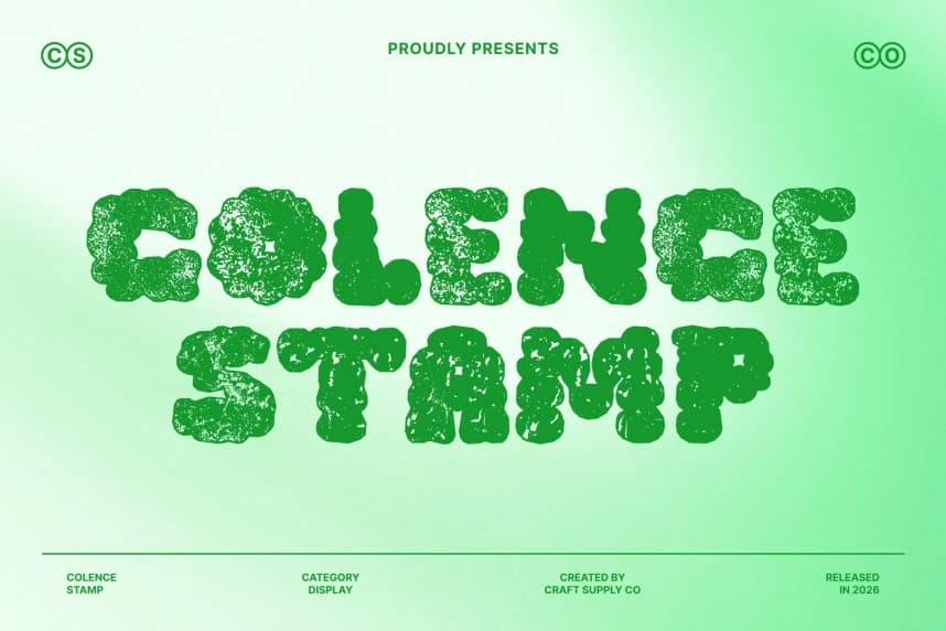 Colence Stamp font