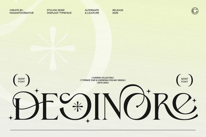 Desinore Font – Serif creative asset