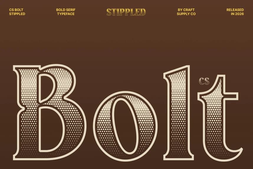 CS Bolt Stippled Font – Görüntü creative asset