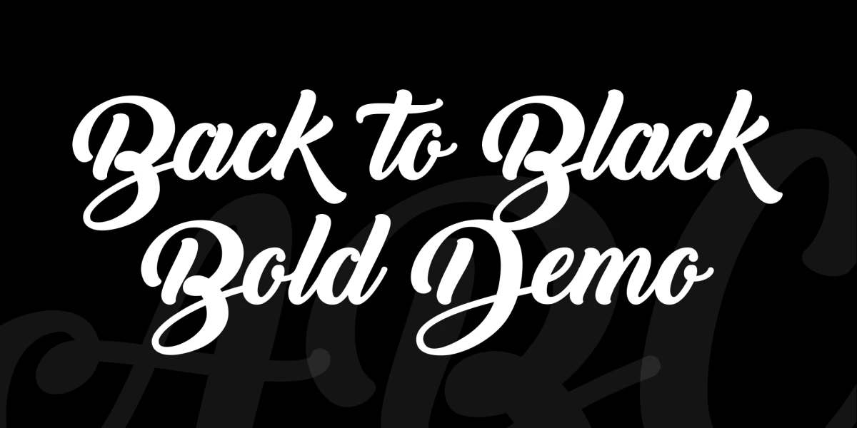 Back to Black Bold Demo Font – Fonts creative asset