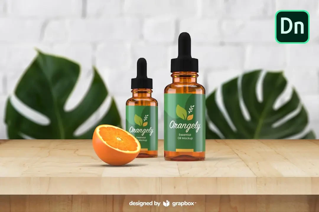 Dropper Bottle Mockup & Orange Free DN – Mockuplar creative asset