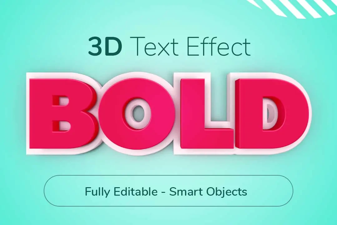 3D Kalın Metin Efekti Ücretsiz PSD – Metin Efektleri creative asset