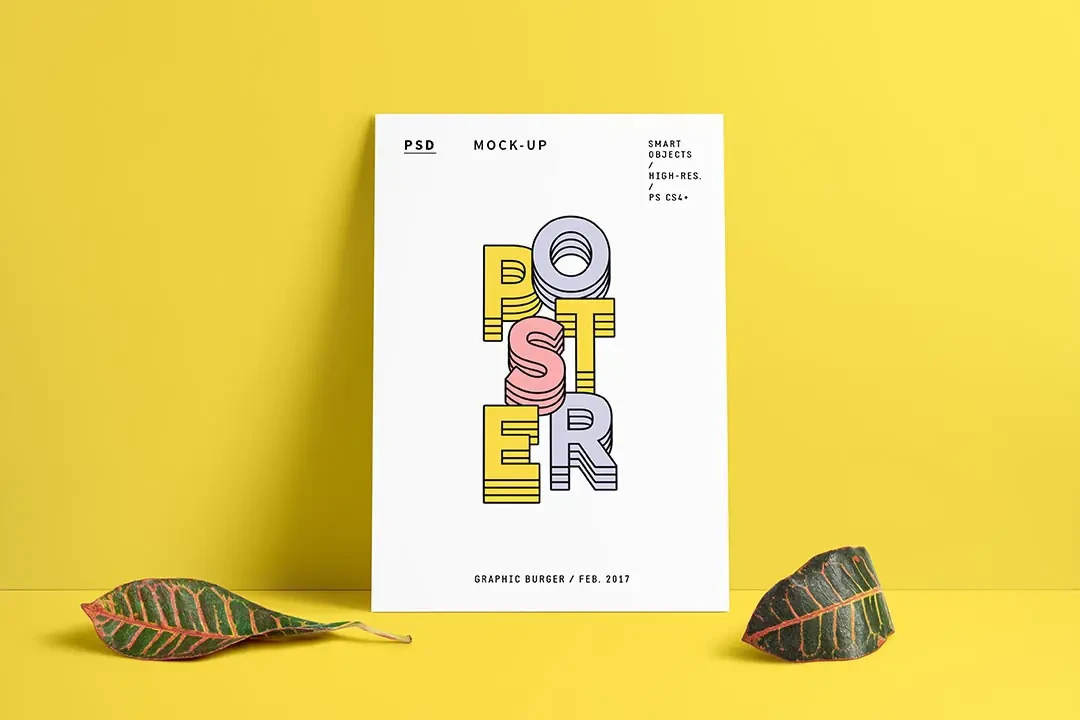 Poster Landscape Mockup Free PSD – Mockuplar creative asset
