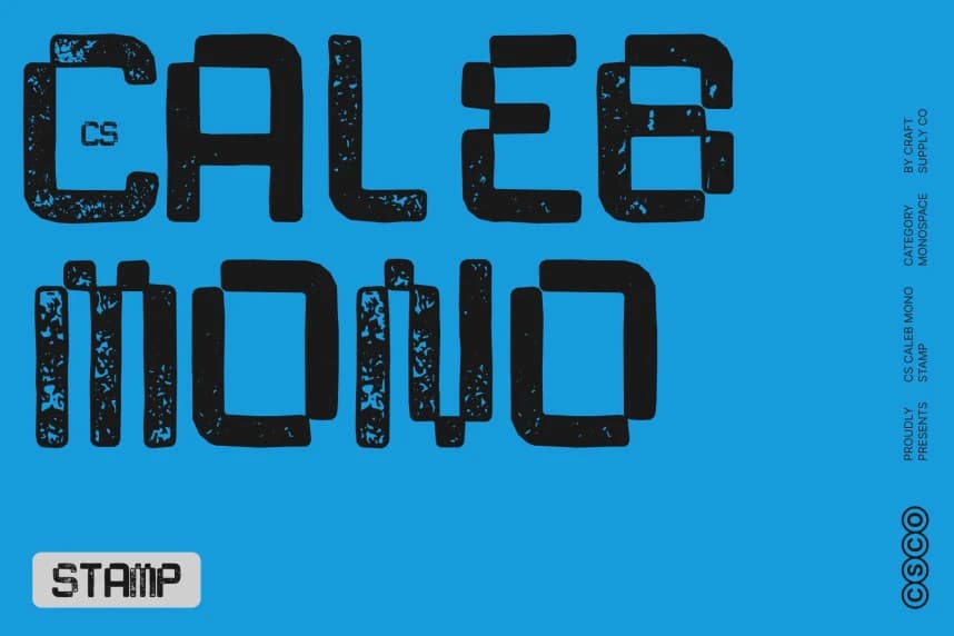 CS Caleb Mono Stamp Font – Monospace creative asset