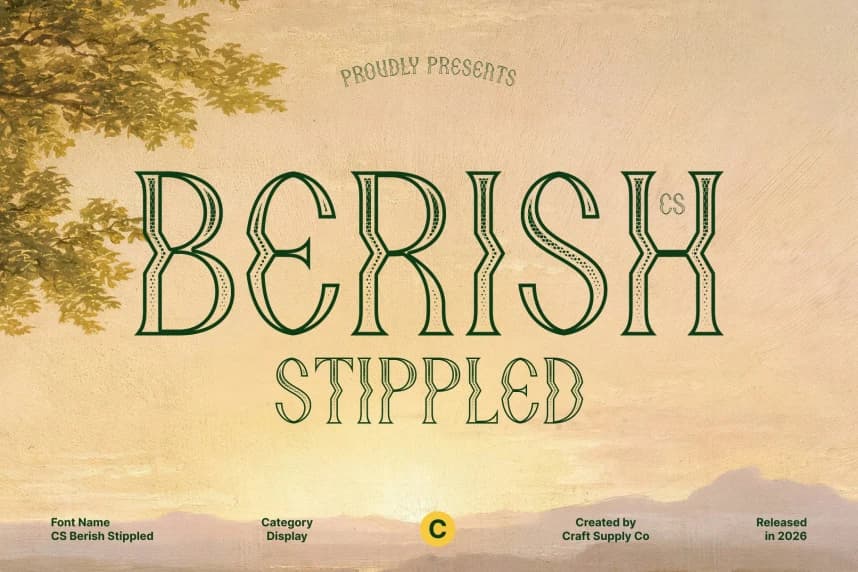 CS Berish Stippled Font