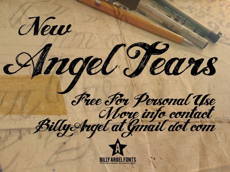 ANGEL TEARS Font – Yazı Tipleri creative asset