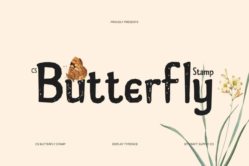 CS Butterfly Stamp Font – Görüntü creative asset