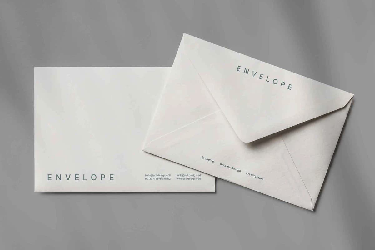 Free Envelope with Shadow Overlay Mockup (PSD)