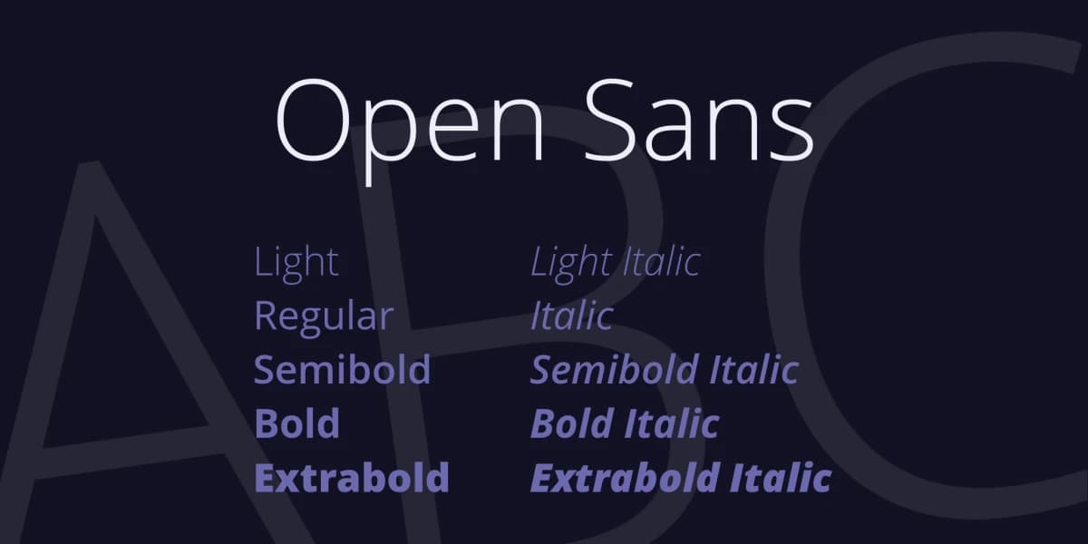 Open Sans Font Family