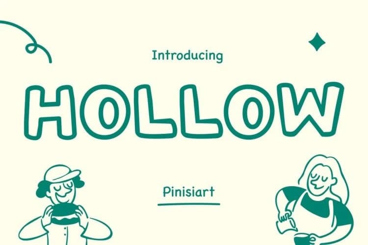 Hollow Playful Font