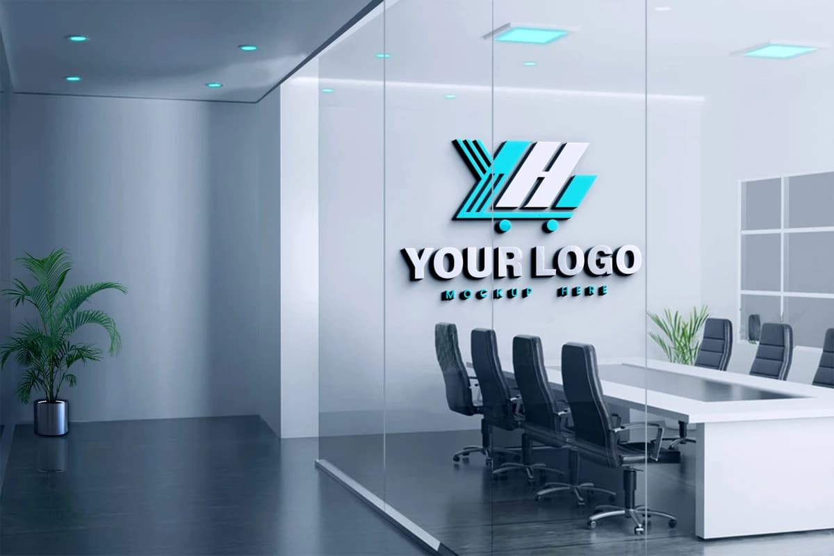 Ücretsiz Profesyonel Ofis Logo Mockup – Smart Objects ile PSD
