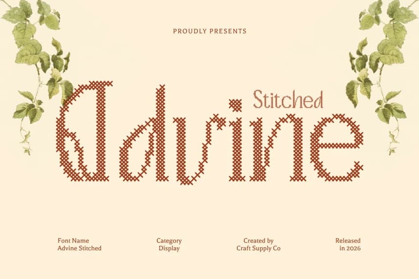 Advine Stitched Font